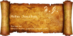 Hohn Jusztus névjegykártya